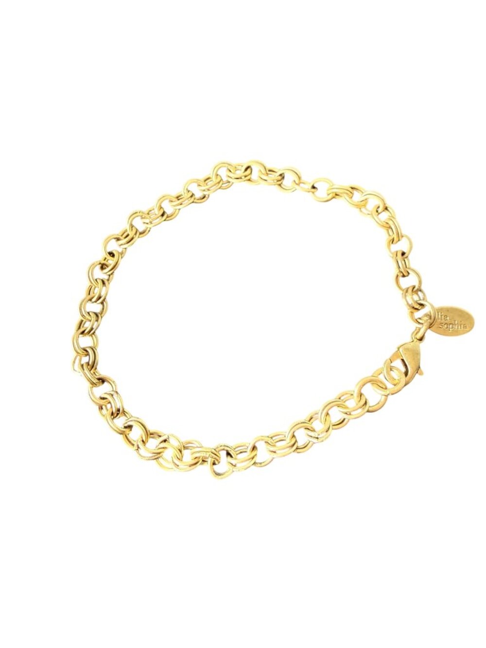 Lia Sophia Gold-Tone Chain Link Bracelet 8" Womens